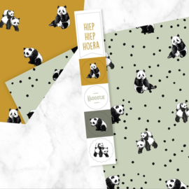 5 stickers Panda kaartstudio