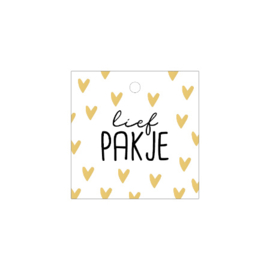 1x Cadeaulabel "Lief Pakje"