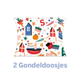 2 gondeldoosjes - Sinterklaas Pakjes Pret - pieten - sint - 5 december -  inpakken Cadeaubon - 14x2.5x11cm