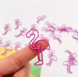 2x Flamingo Paperclip Roze