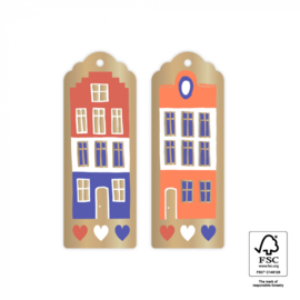 4x Cadeaulabel Holland huisje