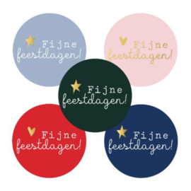 10x Sticker Fijne feestdagen gekleurd