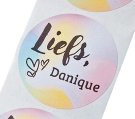 Gepersonaliseerde Stickers LIEFS,   naam Regenboog