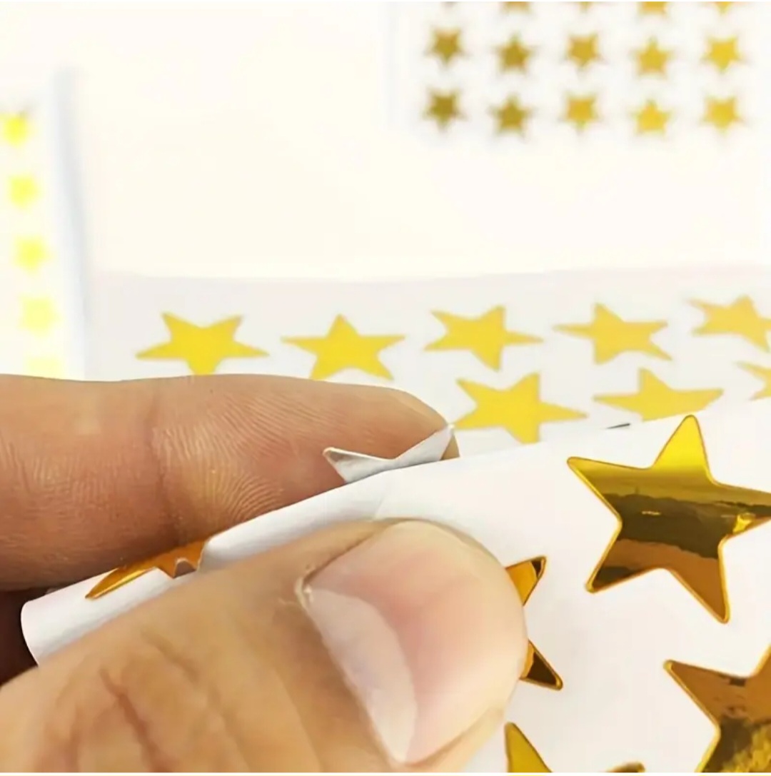 144 stickers ster goud