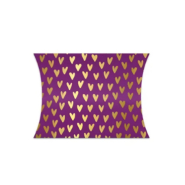 2 gondeldoosjes - lots of love - hartjes - goudfolie - paars