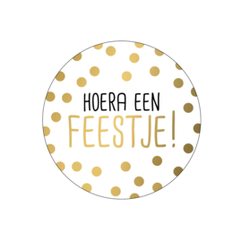 12x Sticker Hoera een Feestje