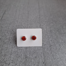 Oorbel Fake diamant rood