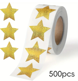 500x Sticker gouden ster - kerst - star - kerstmis