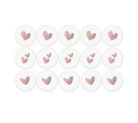 9x Sticker Hartje Rose