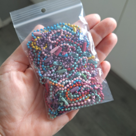 Sleutelringen gekleurd - 100 stuks - bolletjesketting  - bal ketting - kogelketting knijpsluiting