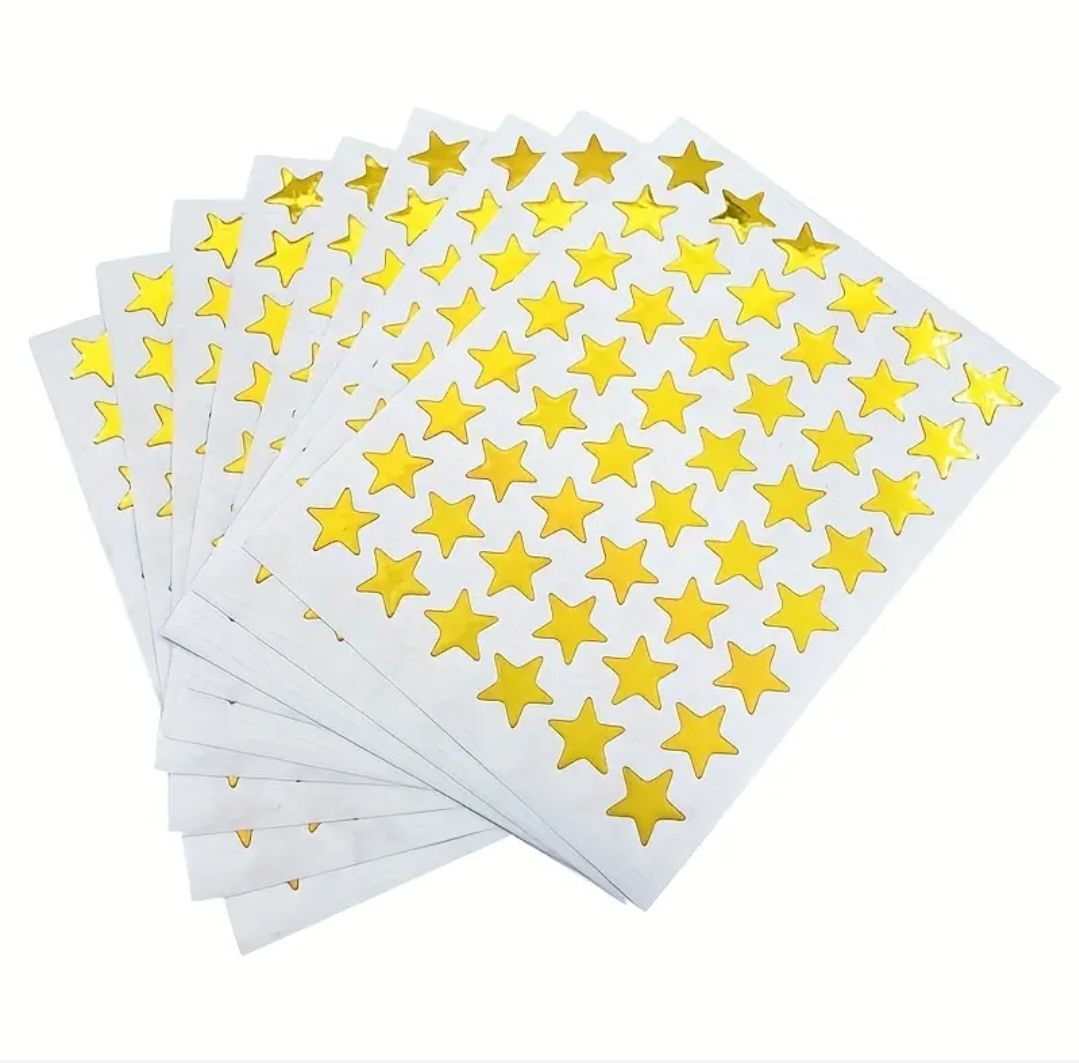 144 stickers ster goud