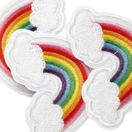 Embleem Regenboog - 4.4 x 7 cm - applicatie - opstrijken - strijken
