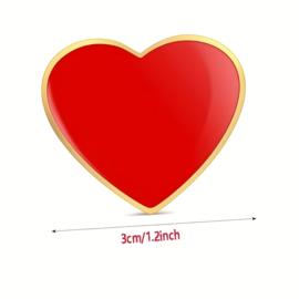 5 pins hart rood - hartje - pin broche - speld - liefde