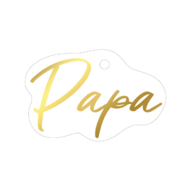 1x Cadeaulabel PAPA goudfolie