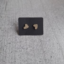 Oorbel Hartje wit fake diamant