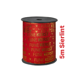 5m sierlint Rood Fijne Kerst - goudfolie