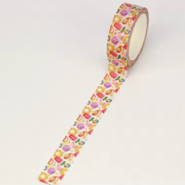 Washi Tape zomer - ijsjes -  15mm breed en 10m lang - siertape - tape - journaling -