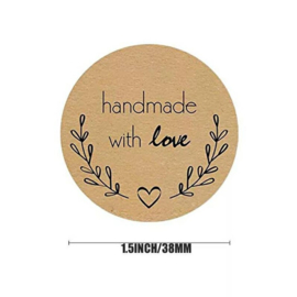 50x Sticker Handemade with love Takje