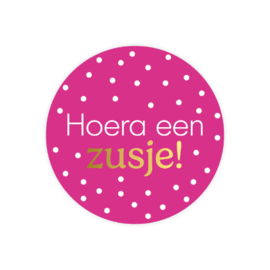 50x Sticker 'Hoera een Zusje'