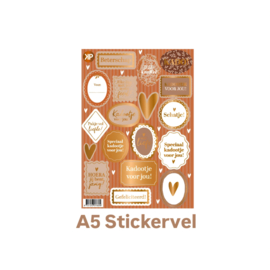 A5 Stickervel goud brons herfst