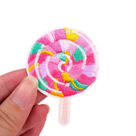 Embleem- IJsje - ijs - lolly -  6 x 4.5 cm - applicatie - opstrijken - strijken