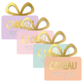 8x Sticker cadeau voor jou strik goud