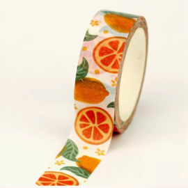 Washi Tape - sinaasappel -  15mm breed en 10m lang - siertape - tape - journaling -