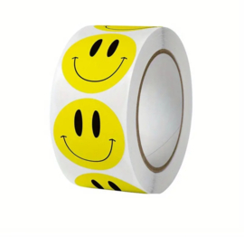 500x Stickers op rol Smiley geel