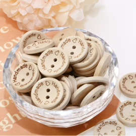 50 knoopjes Handmade with love - zelfgemaakt - DIY - kleding maken - 15mm