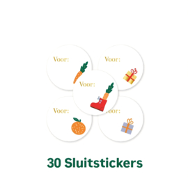 30 naamstickers - sinterklaas - schoencadeau - 5cm - naam - voor - sint - piet