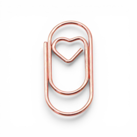 20 mini paperclips rose hartje - papierklem - leuk inpakken - trouwen - trouwkaart -