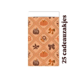 25 Cadeauzakjes Luxury Pumpkins - herfst - najaar - swap - inpakzakjes - 12x19cm - makkelijk inpakken - leuk verpakken