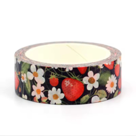 Washi Tape - Aardbeien -  15mm breed en 10m lang - siertape - tape - journaling -