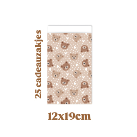 25x Cadeauzakje  Little Bears -  12x19cm -  baby geboorte