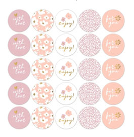 10 Stickers "Coeurs de Fleur"