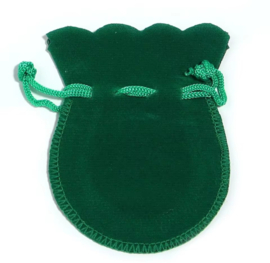 5x zakje velours Groen 9x12cm