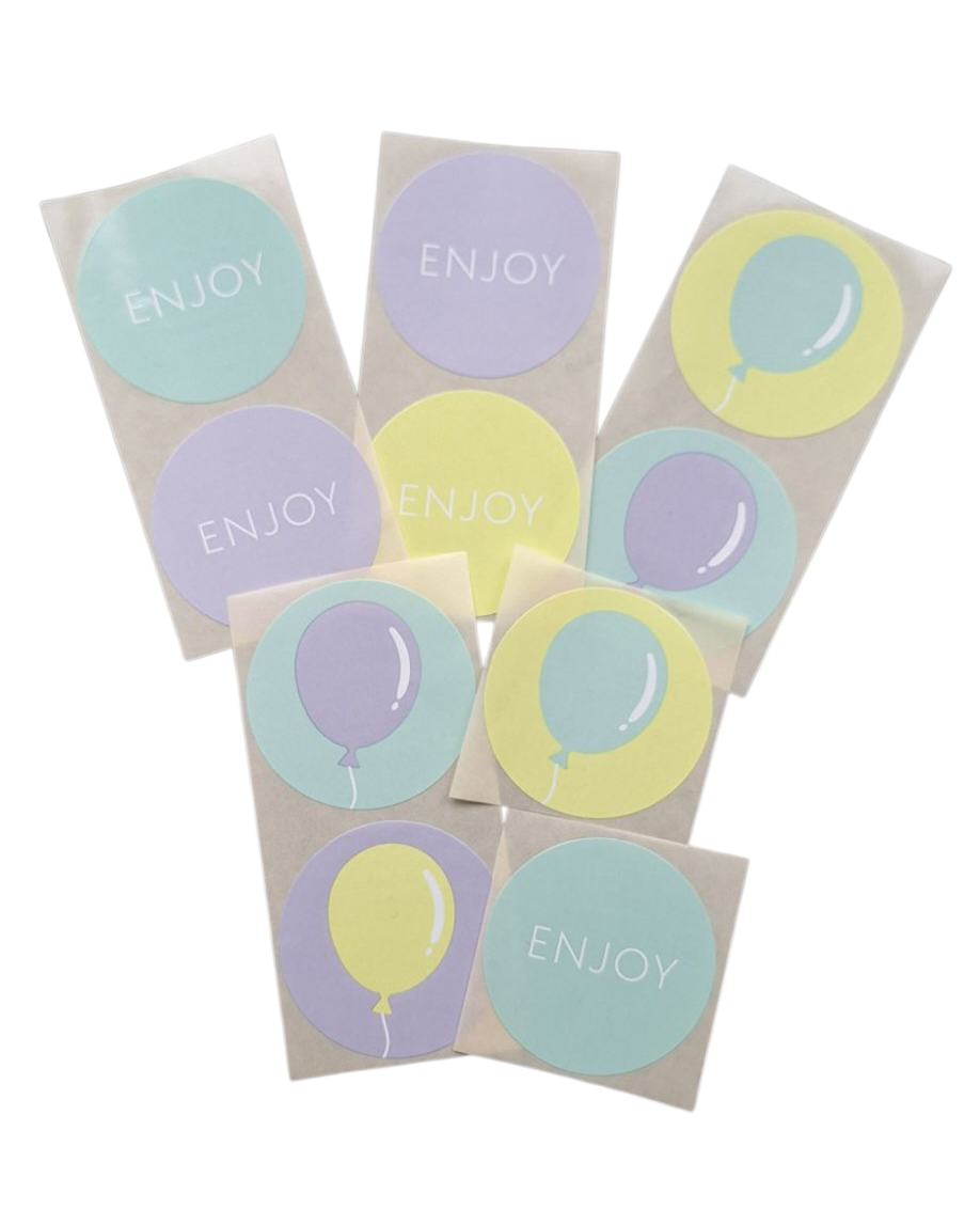Stickermix 10 stuks neon Enjoy Ballon