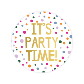 24x Sticker ' It's party time ' Confetti