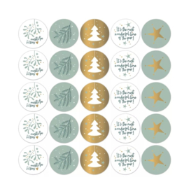 10x Stickers "Vintage christmas" assortie 