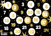 A5 Stickervel Advent kalender 1-24