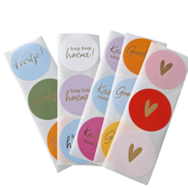 Cadeauzakjes stickers met kaartje en gondeldoosje - terrazzo