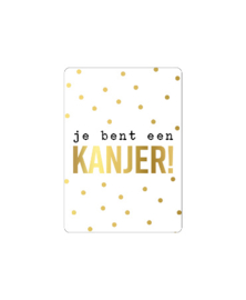 3x Mini kaartje A7 ' Je bent een KANJER! '