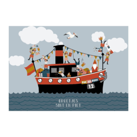 Sinterklaas kaart Stoomboot