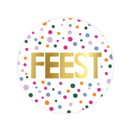 24x Sticker ' FEEST' Confetti