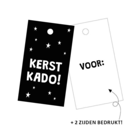 5x Cadeaulabel "KERST KADO!"  