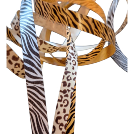 3x 5m Sierlint luipaard - zebra - tijger - dierenprint - jungle - leuk inpakken - sierlint