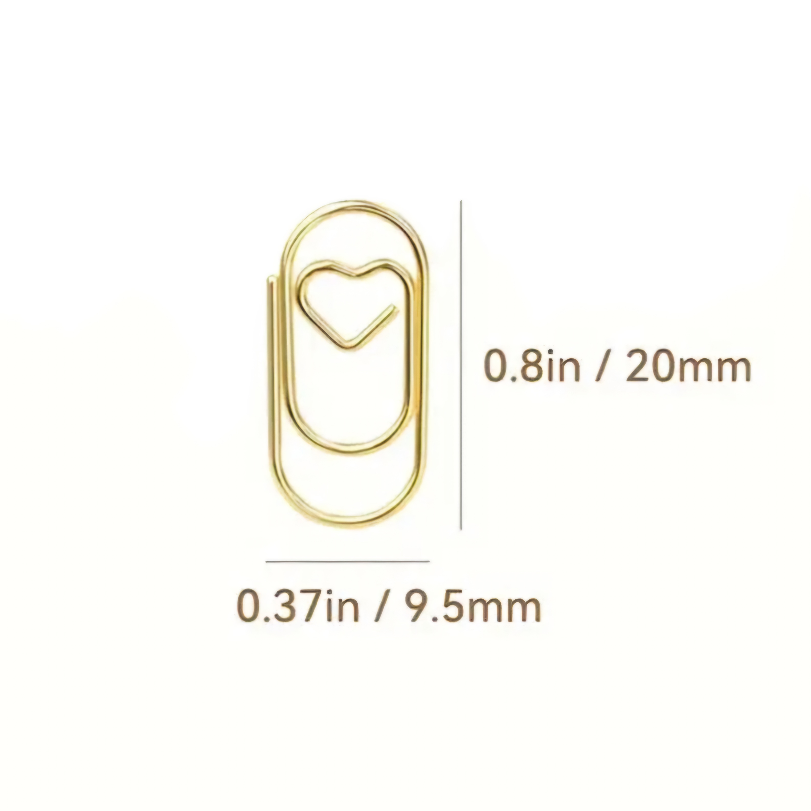 50x Mini paperclips Rose hartje