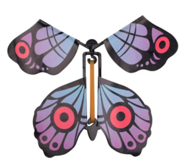Dansende vlinder paars met roze oog