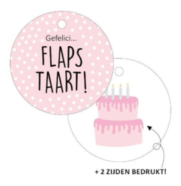 1x Cadeaulabel "Gefelici Flaptaart"