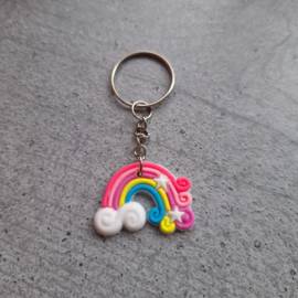 Sleutelhanger regenboog met blauw